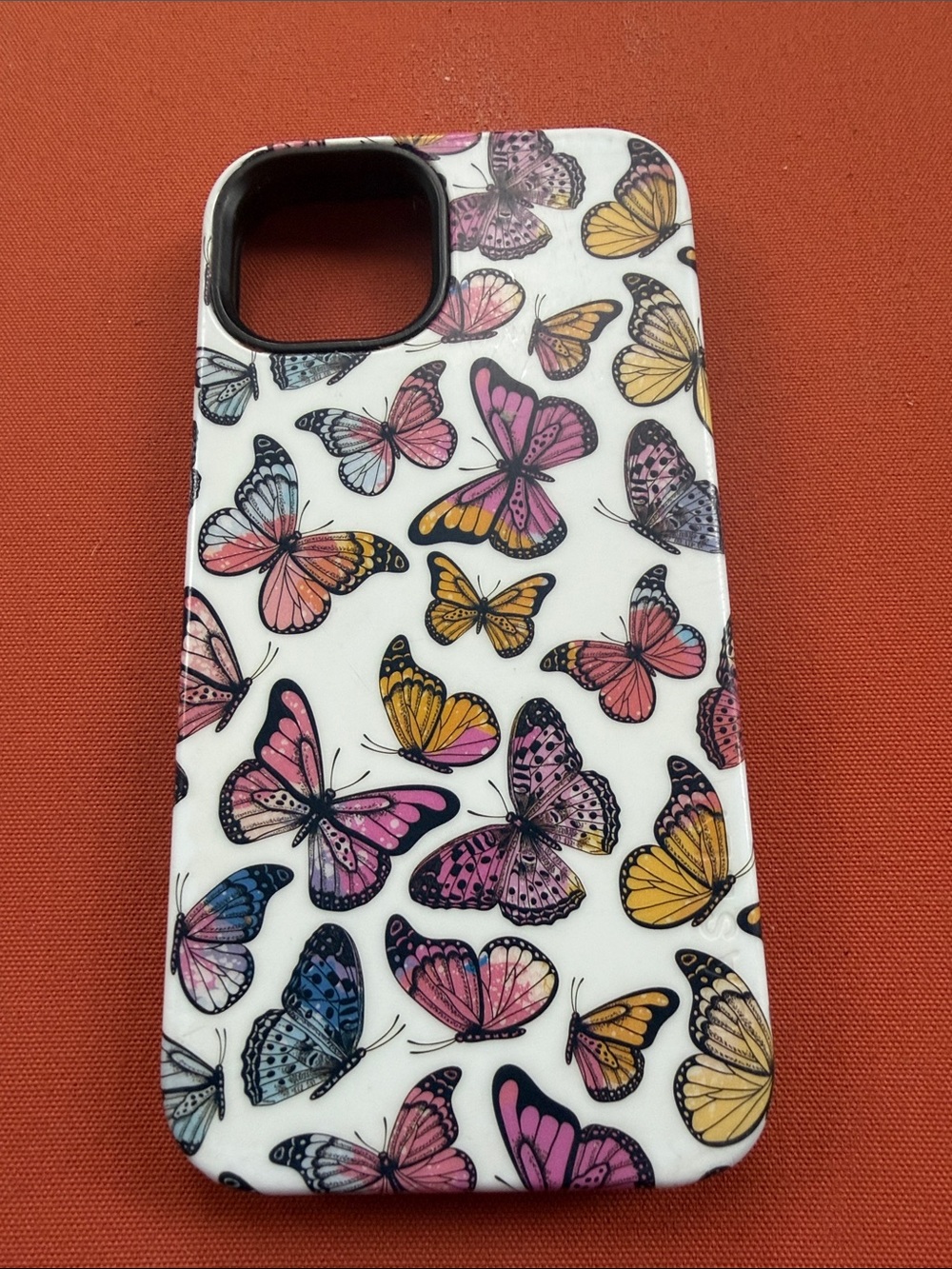 Butterfly Print Phone Case - Pink, Yellow & Blue